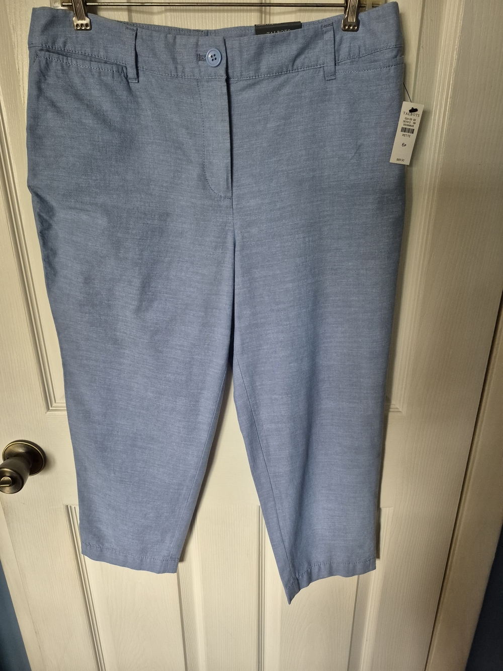 Talbots Light Blue Chambray Crop Pants